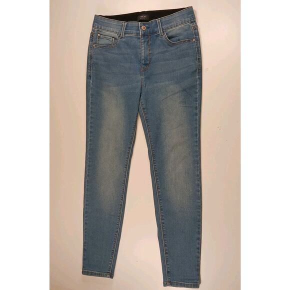 Curve Appeal Skinny Jeans Women's 8/29 Blue High Rise Elastic Waist Stretch EUC - Picture 5 of 14